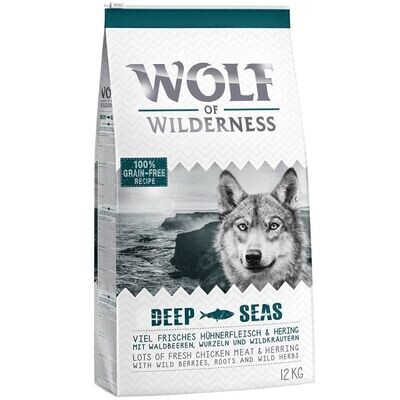 Wolf of Wilderness • Grain Free • Deep Seas • Lots of Fresh Chicken Meat &amp; Herring  with Wild Berries, Roots and Wild Herbs