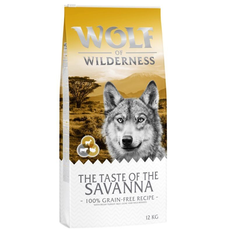 Wolf of Wilderness • The Taste Of • The Savanna • with Beef, Turkey & Goat