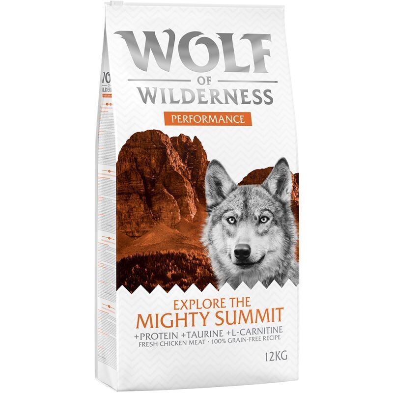 Wolf of Wilderness • Performance • Explore The Mighty Summit • Fresh Chicken Meat + Protein + Taurine + L-Carnitine