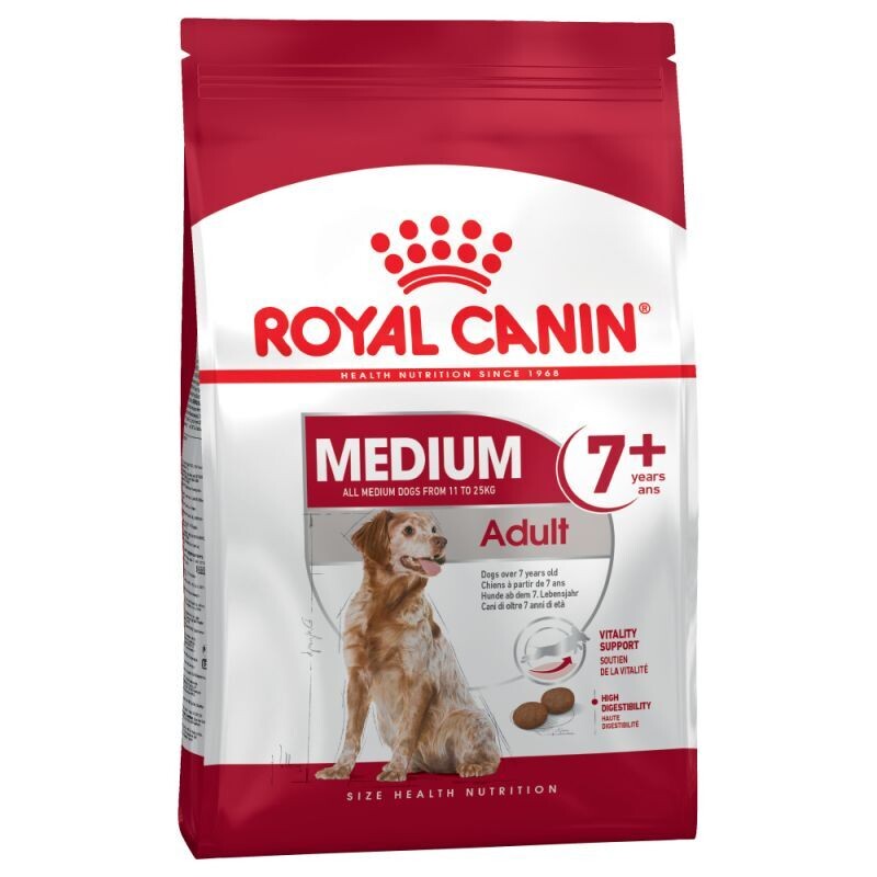 Royal Canin • Size Health Nutrition • Medium Adult 7+, Vol.: maisā 4 kg.