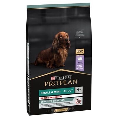 Purina • Pro Plan • Small &amp; Mini • Adult • Sensitive Digestion • Grain Free • Rich en Dinde