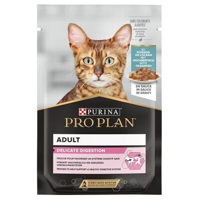 Purina • Pro Plan • NutriSavour • Delicate • Savoureux Émincés au Poisson de l'Ocean en Sauce