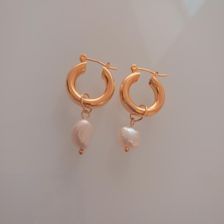Freshwater Pearl Hoops