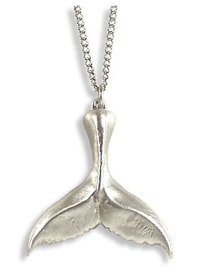Humpback Tail Pendant on Black chain