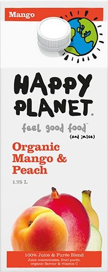 Happy Planet Organic Juices 1.75L, Flavour: Mango and Peach