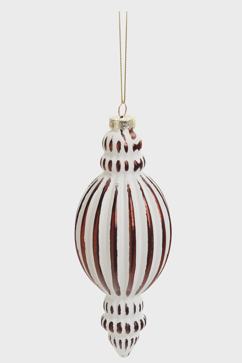 White and Red Glass Finial Ornaments