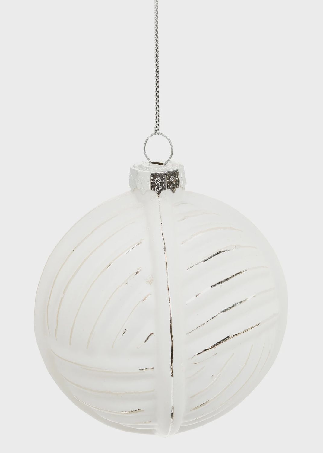 White and Silver Glass Ornament