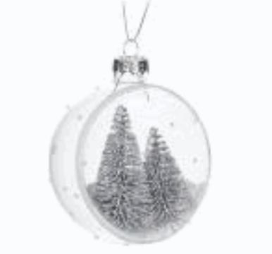Silver Tree Open Ball Ornament