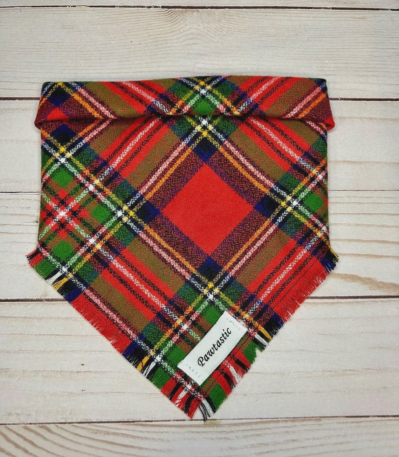 Frayed Plaid Dog Bandanas