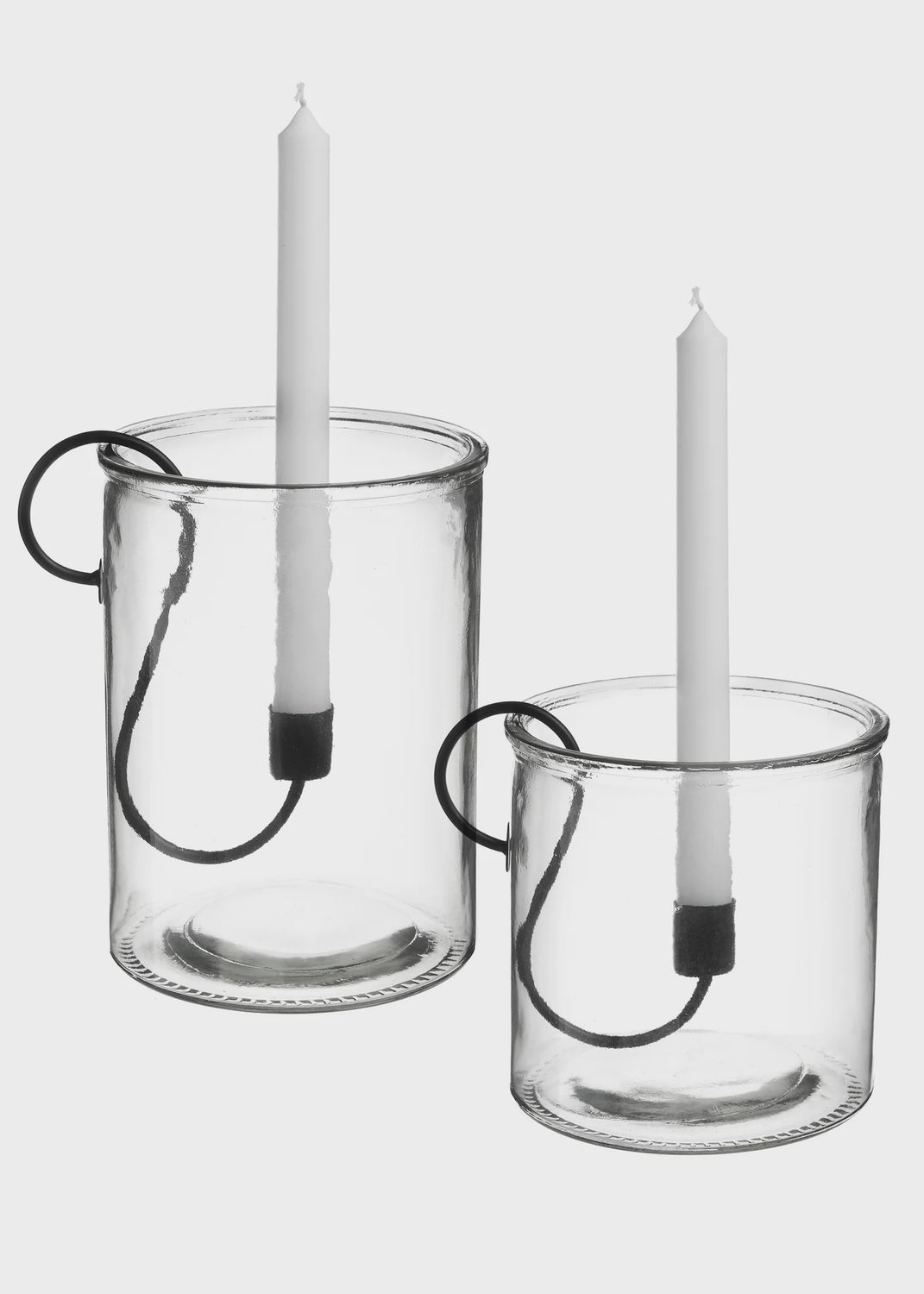 Clear Glass Candle Holders, Size: Small