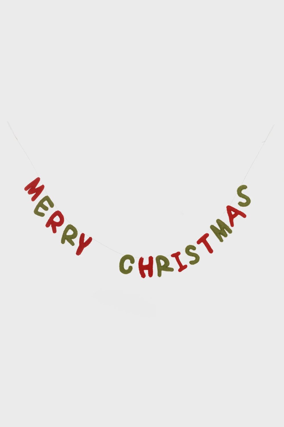 Merry Christmas Green and Red Garland