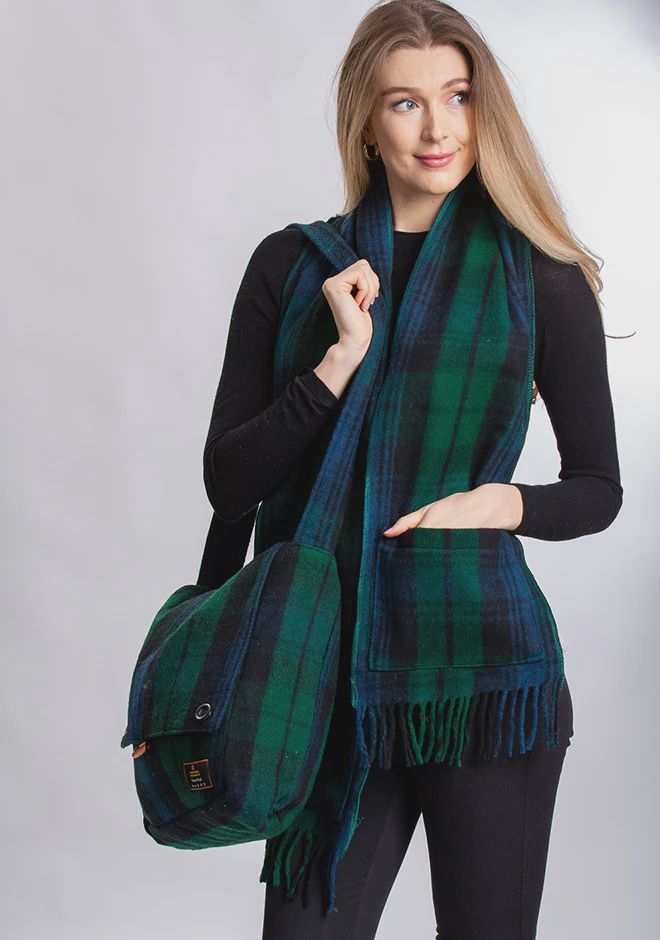 Tartan Wool Pocket Scarves, Style: Black Watch