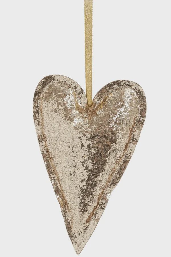 Glitter Gold Heart Ornament