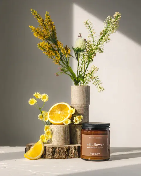 Forest &amp; Brooks Spring/Summer Candles 8oz, scent: Wildflower (NOT AVAILABLE)