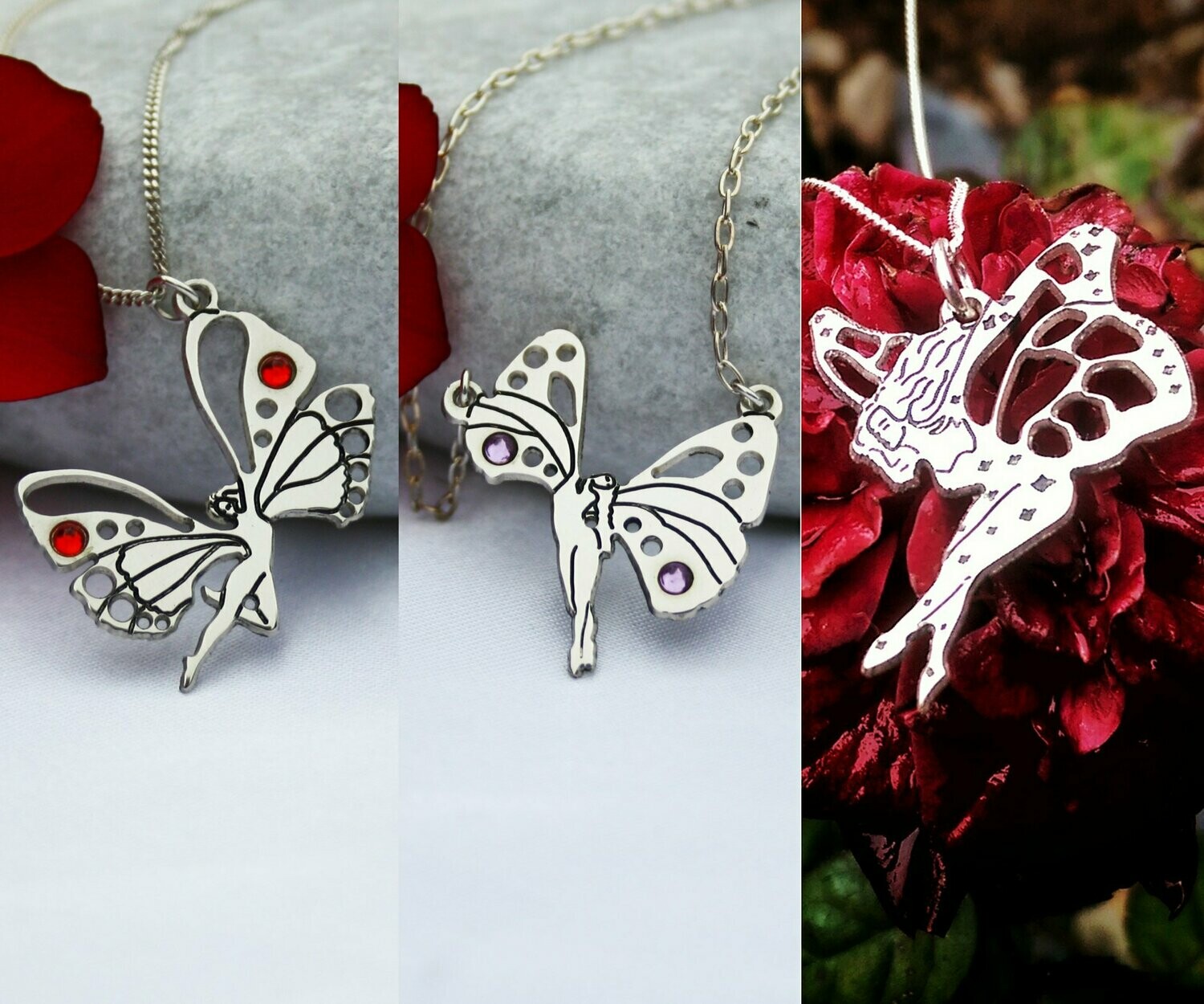 Sterling Silver Butterfly Lady Necklaces