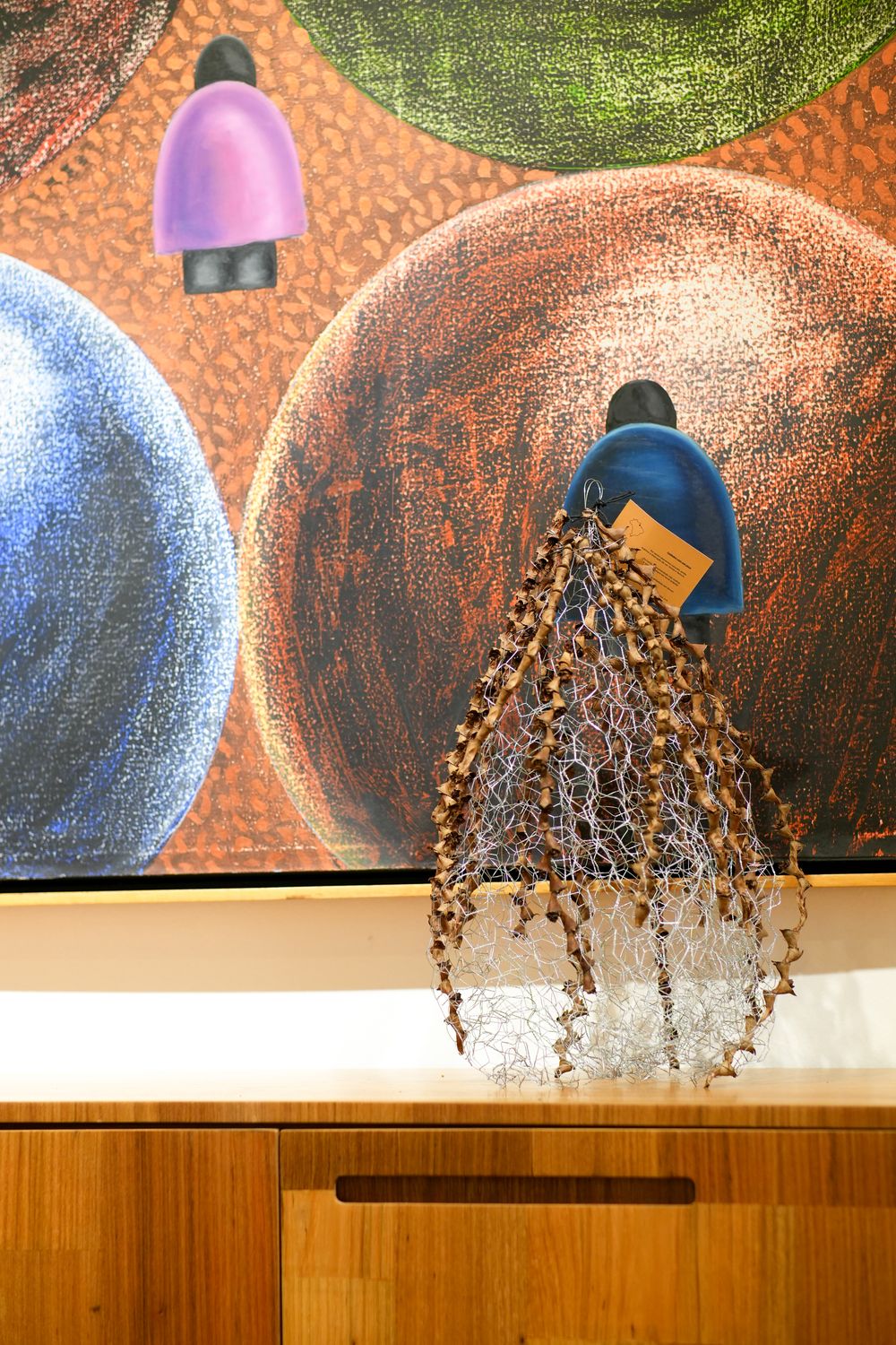 Gaiola 45 Sculpture in Silver with Natural Buriti Stems