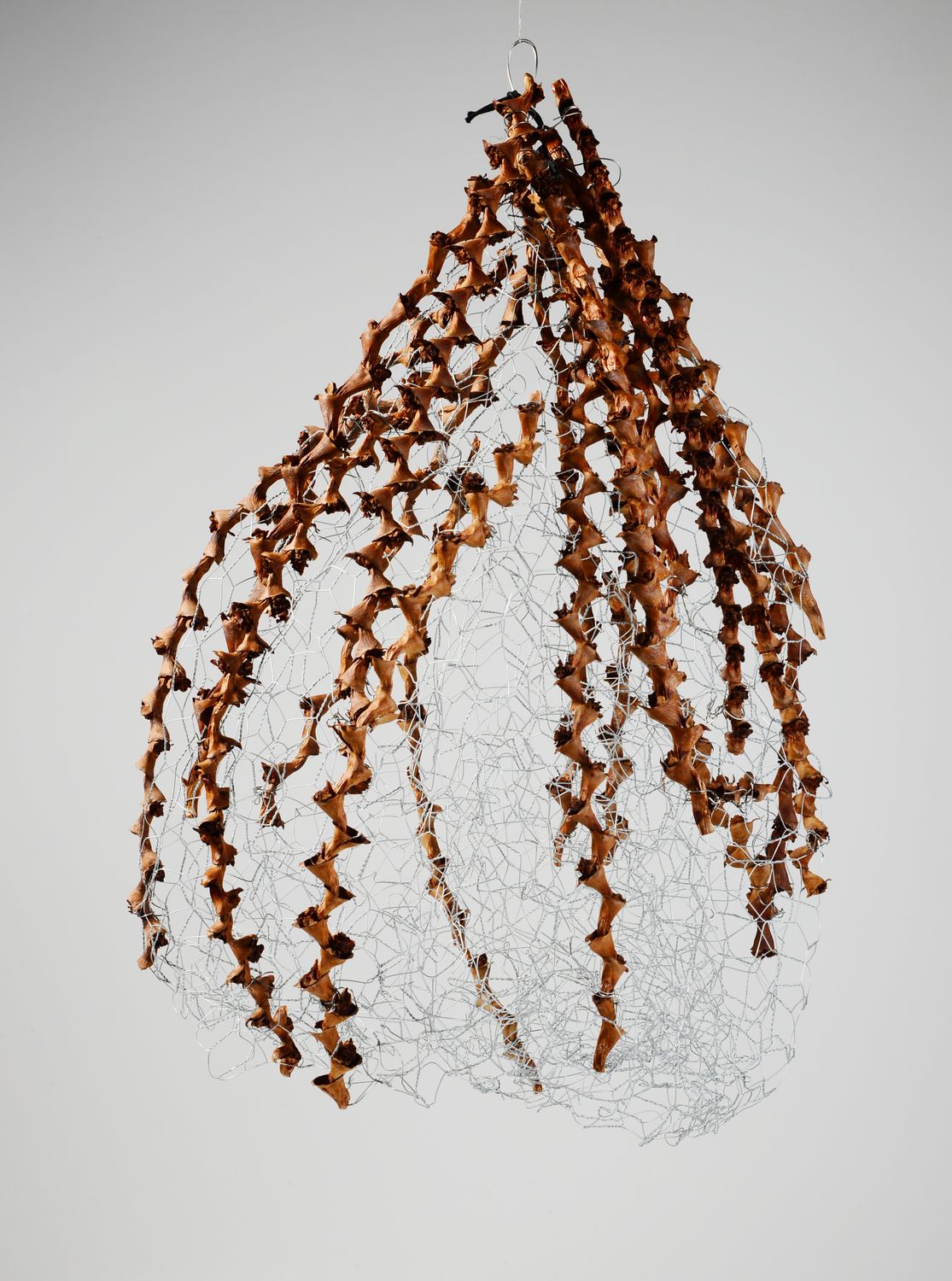 Gaiola 45 Sculpture in Silver with Natural Buriti Stems