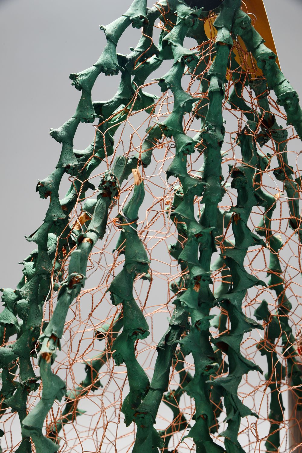 Gaiola 45 Sculpture in Copper with Green Buriti Stems