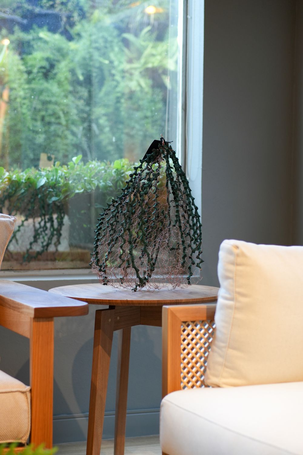Gaiola 45 Sculpture in Copper with Green Buriti Stems
