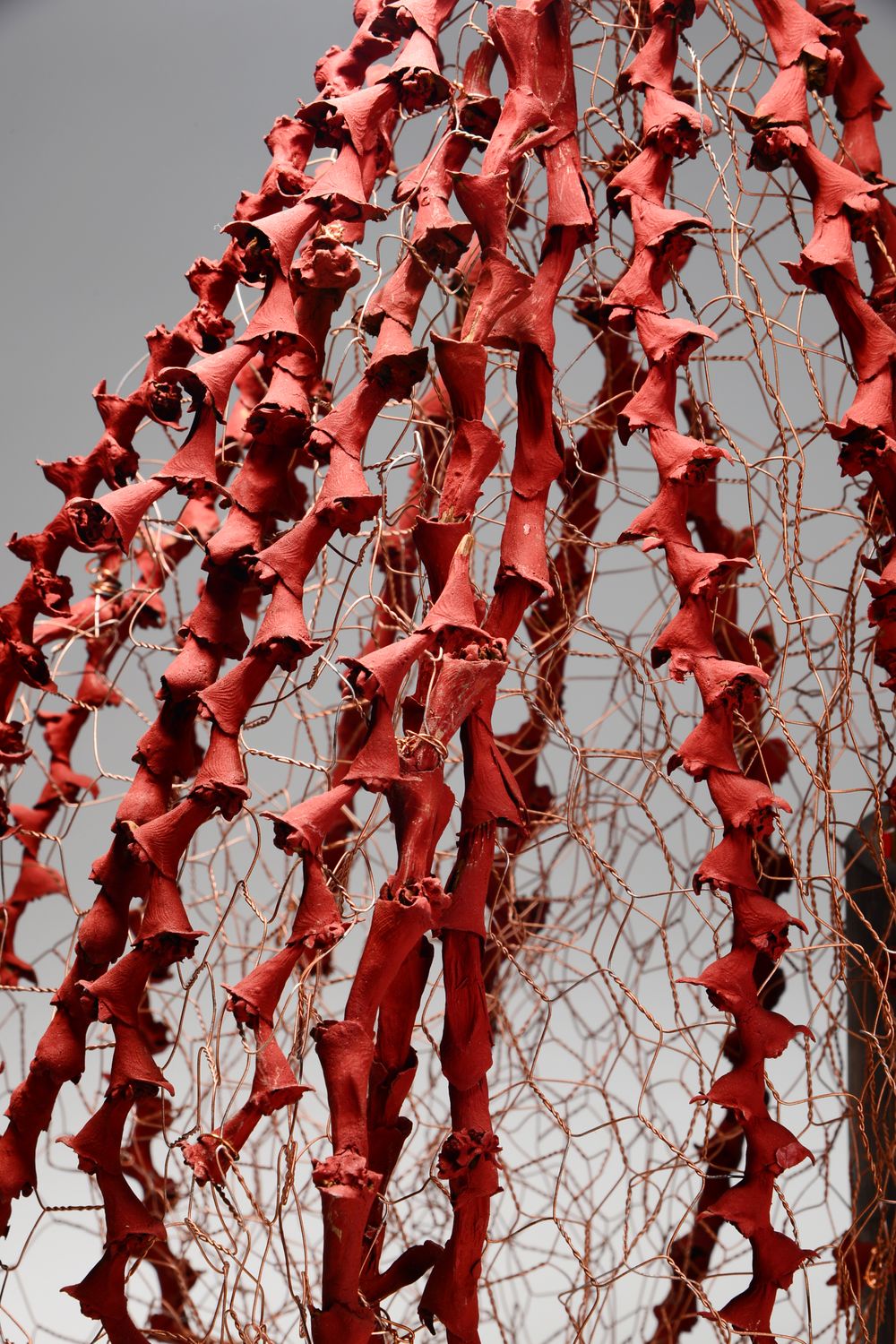 Gaiola 45 Sculpture in Copper with Red Buriti Stems