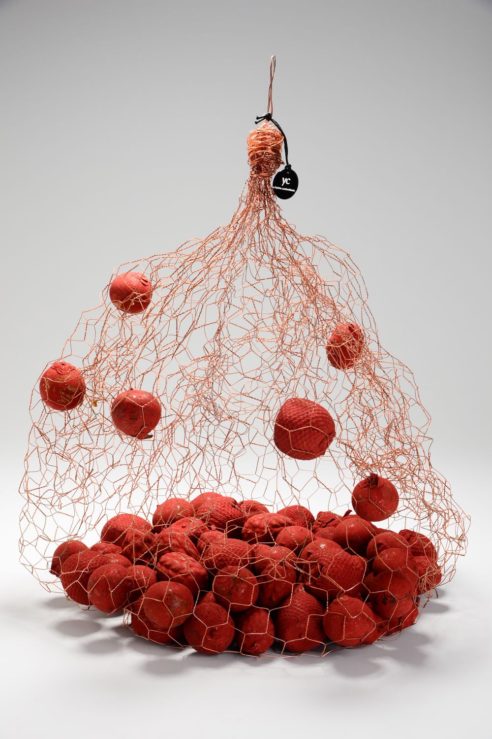 Gaiola 45 Sculpture in Copper with Red Buriti Fruits