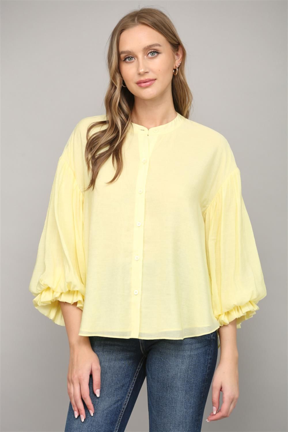 PUFF SLEEVE BUTTON DOWN
