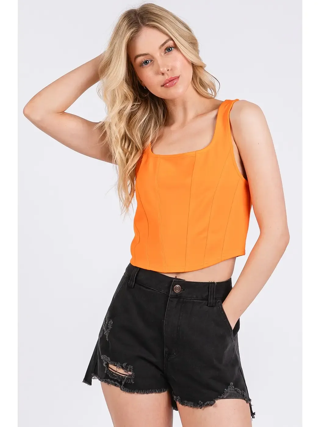 ORANGE YOU CUTE CORSET SEAM TOP