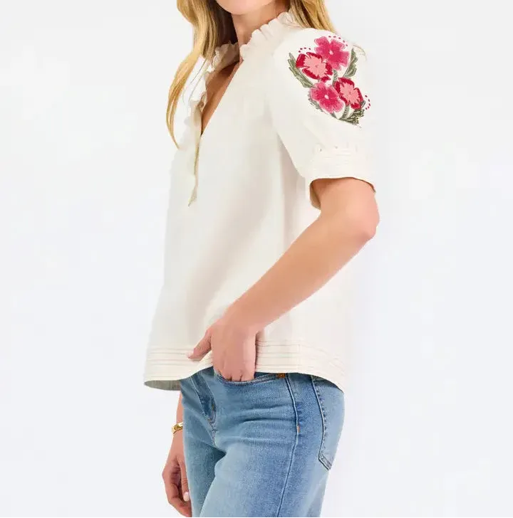 EMMIE EMBROIDERED FLORAL TOP