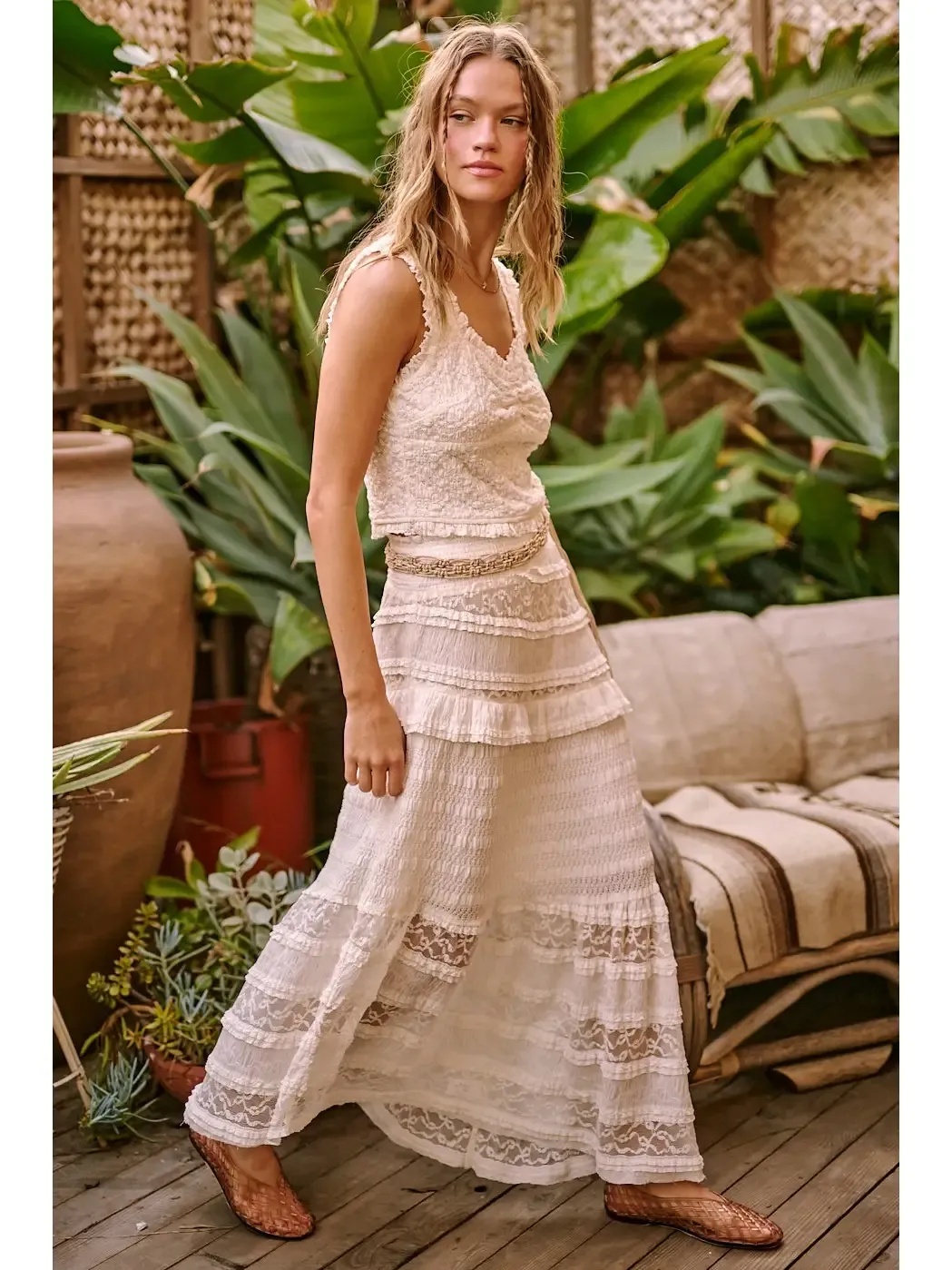 BAREFOOT ROMANCE LACE MAXI SKIRT