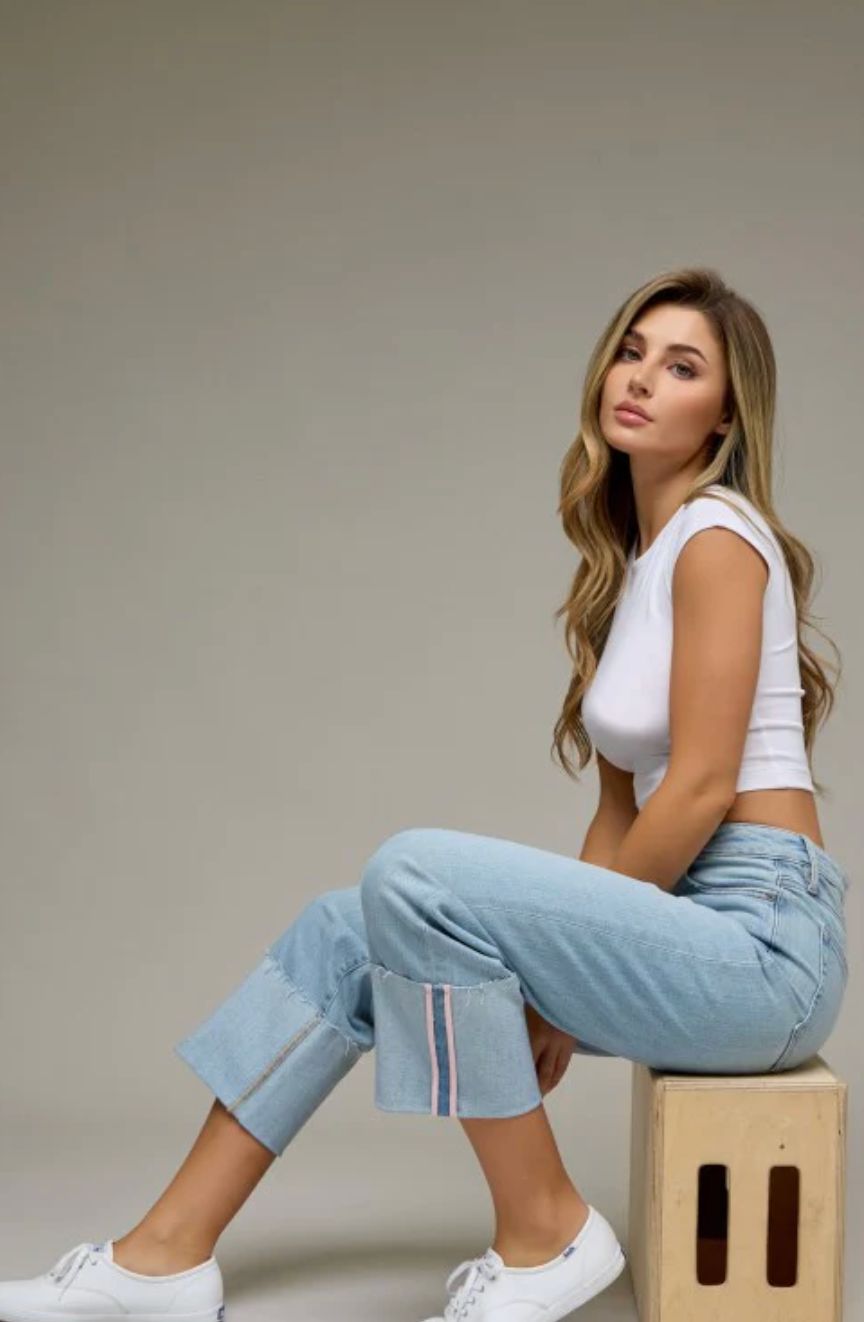 HIDDEN ELLA PINK TAPE JEAN