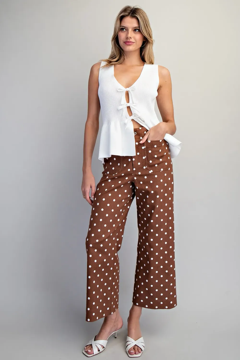 POLKA DOT STRAIGHT LET PANT