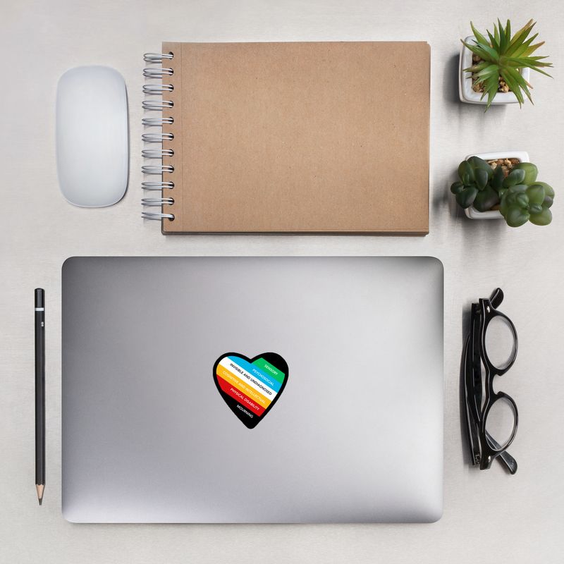 Disability Pride Heart Sticker – Inclusive Awareness Decal Disability Pride Heart Sticker – Inclusive Awareness Decal