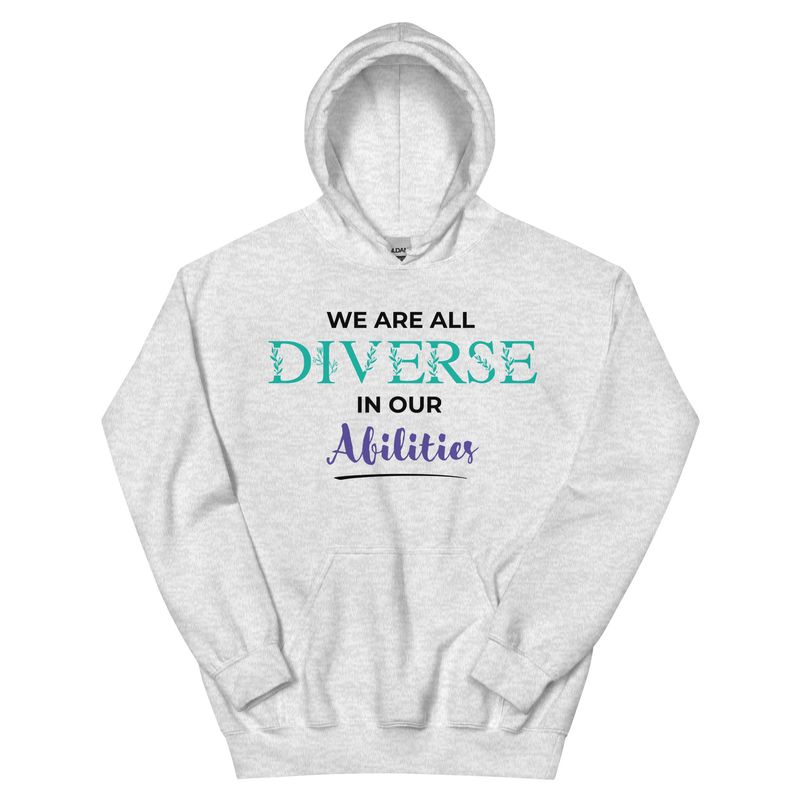 We Are All Diverse in Our Abilities Hoodie – Floral Accent (Light Colours, Unisex S–5XL) We Are All Diverse in Our Abilities Hoodie – Floral Accent (Light Colours, Unisex S–5XL)