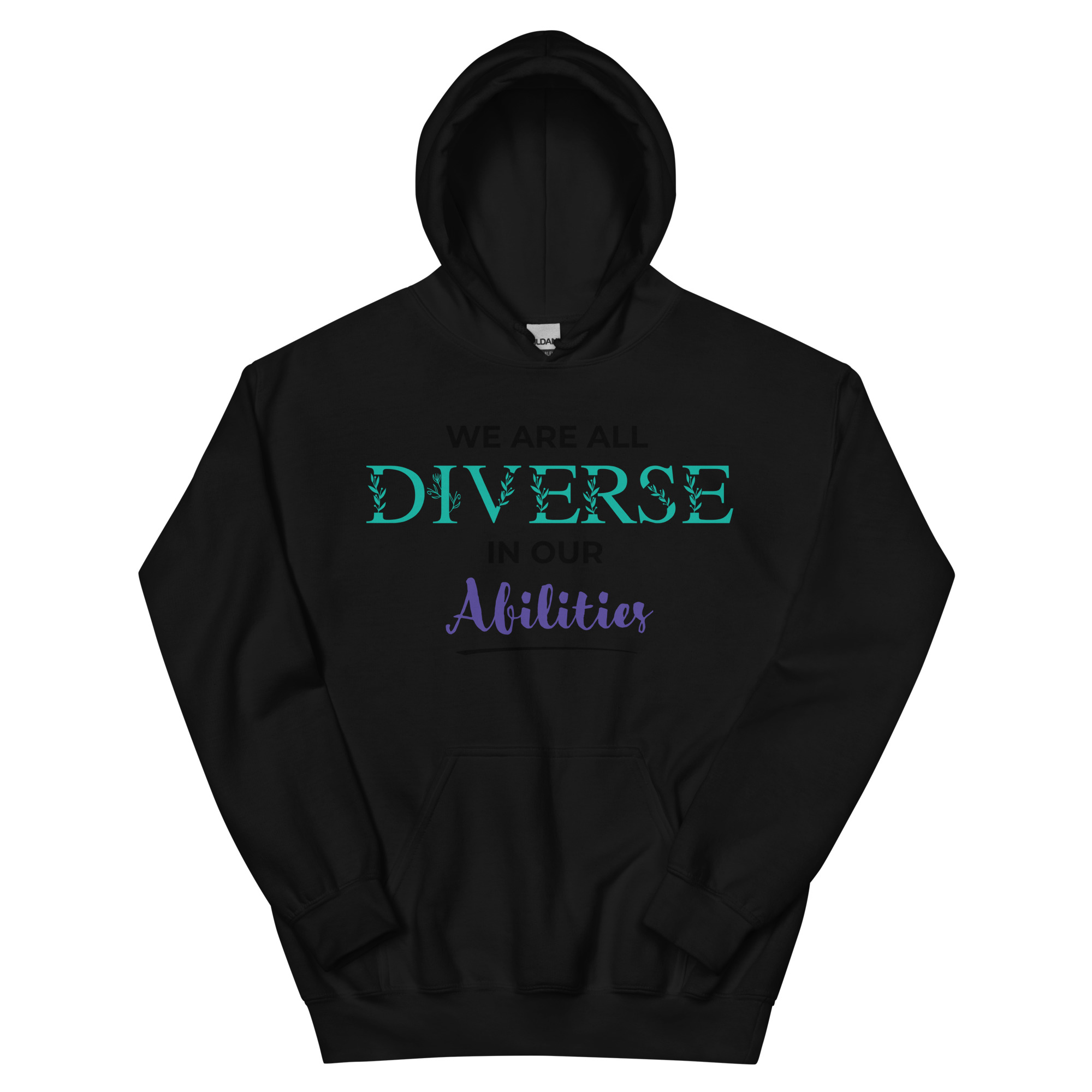 We Are All Diverse in Our Abilities Hoodie – Floral Accent (Light Colours, Unisex S–5XL)