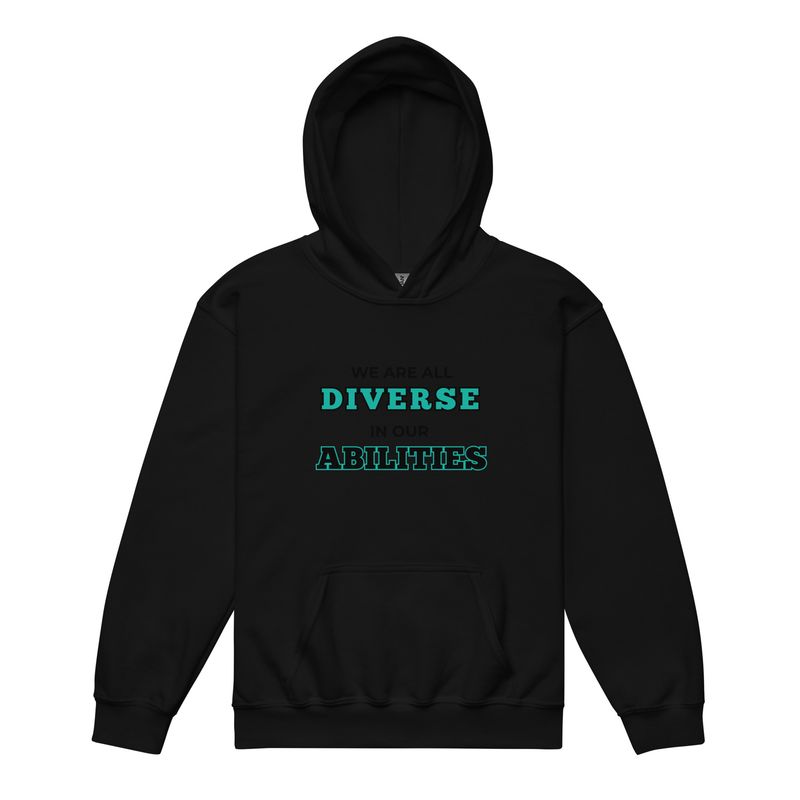We Are All Diverse in Our Abilities Youth Hoodie – Bold Typography (Light Colours) We Are All Diverse in Our Abilities Youth Hoodie – Bold Typography (Light Colours)