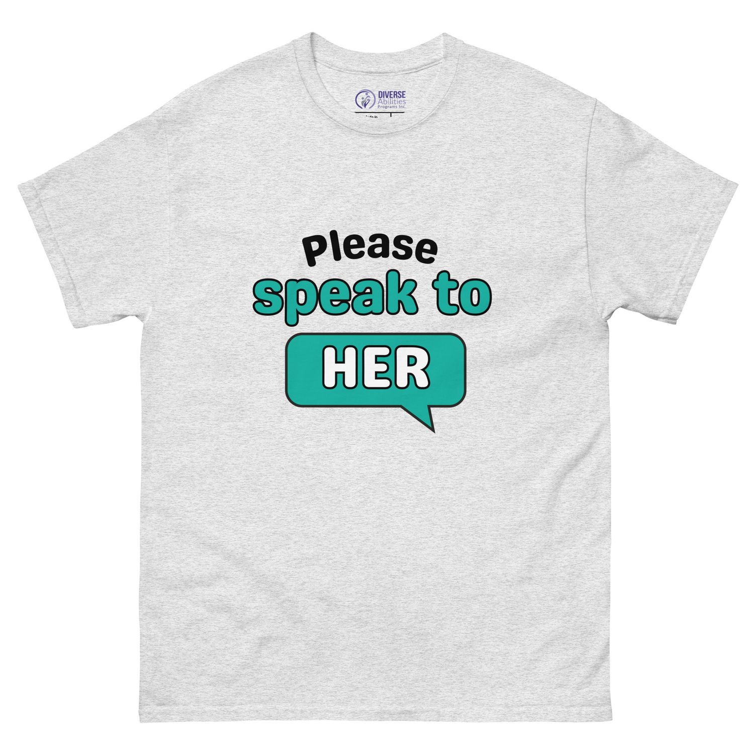 Please Say Hello to HER – Inclusion Awareness Tee (Light, Unisex S–5XL)