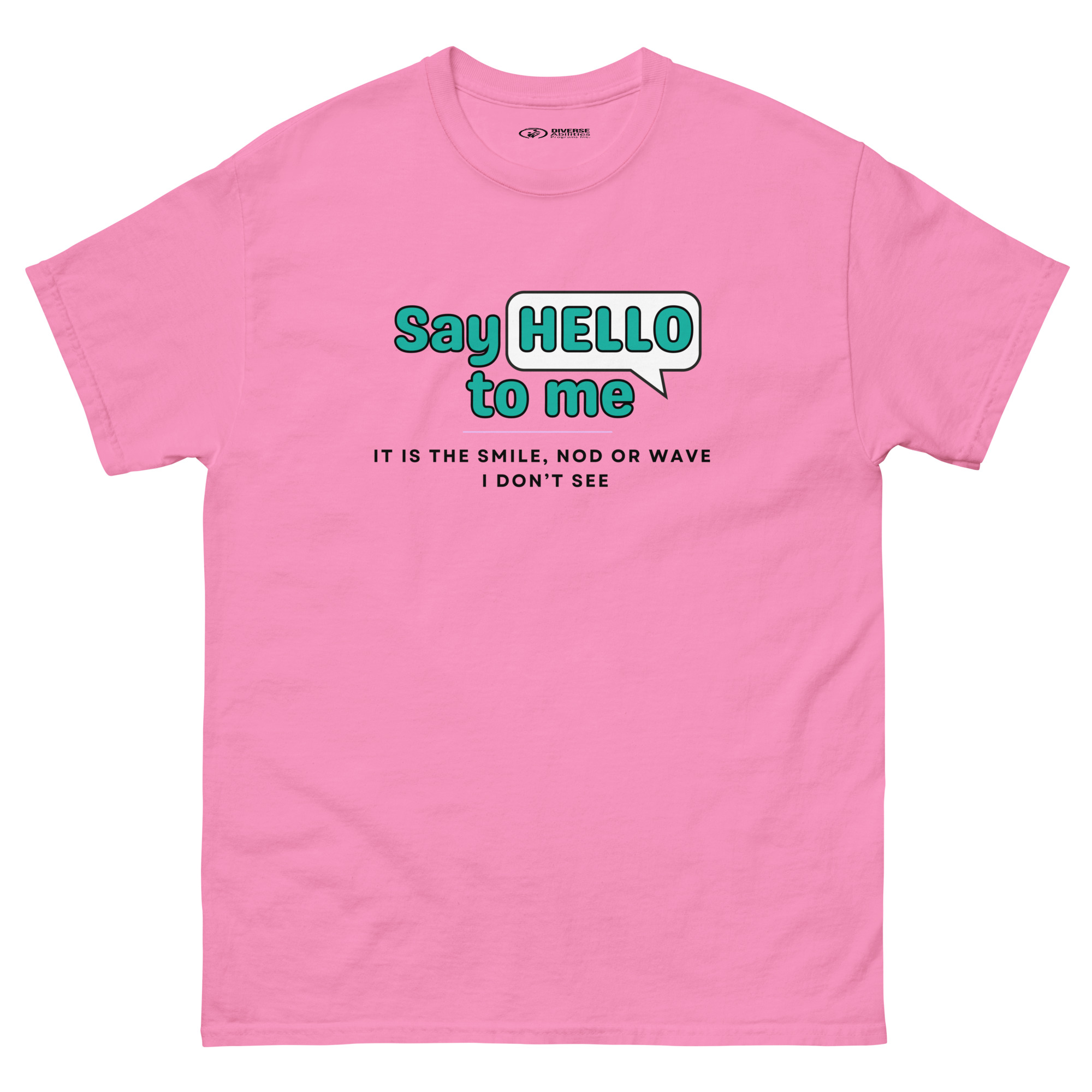 “Say HELLO” Disability Awareness Light Tee – Light Colours (Unisex S–5XL)