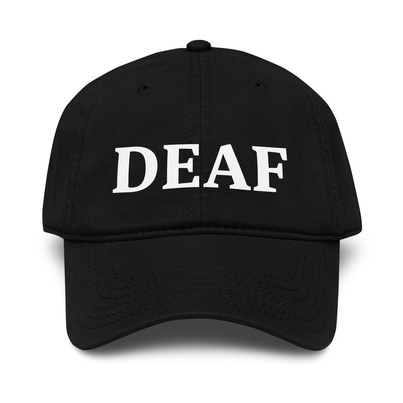 DEAF Baseball Cap – Awareness Cap (Dark Colours) DEAF Baseball Cap – Awareness Cap (Dark Colours)