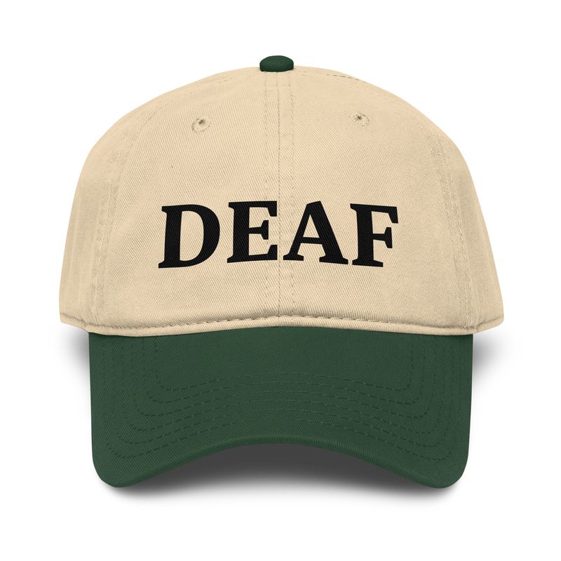 DEAF Baseball Cap – Awareness Cap (Light Colours) DEAF Baseball Cap – Awareness Cap (Light Colours)