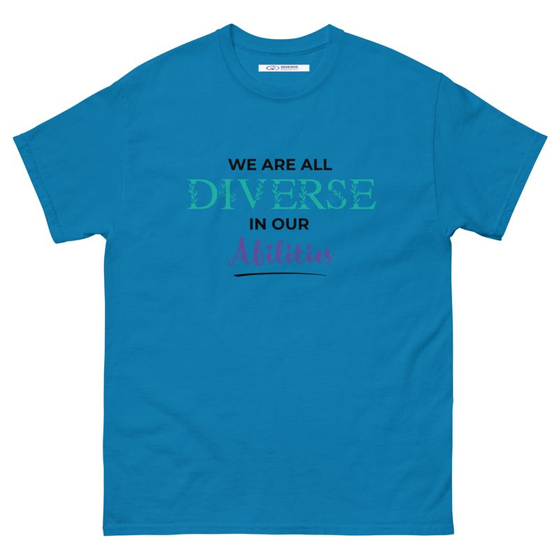 We Are All Diverse in Our Abilities White Tee – Floral Accent Design (Unisex S–5XL) We Are All Diverse in Our Abilities White Tee – Floral Accent Design (Unisex S–5XL)