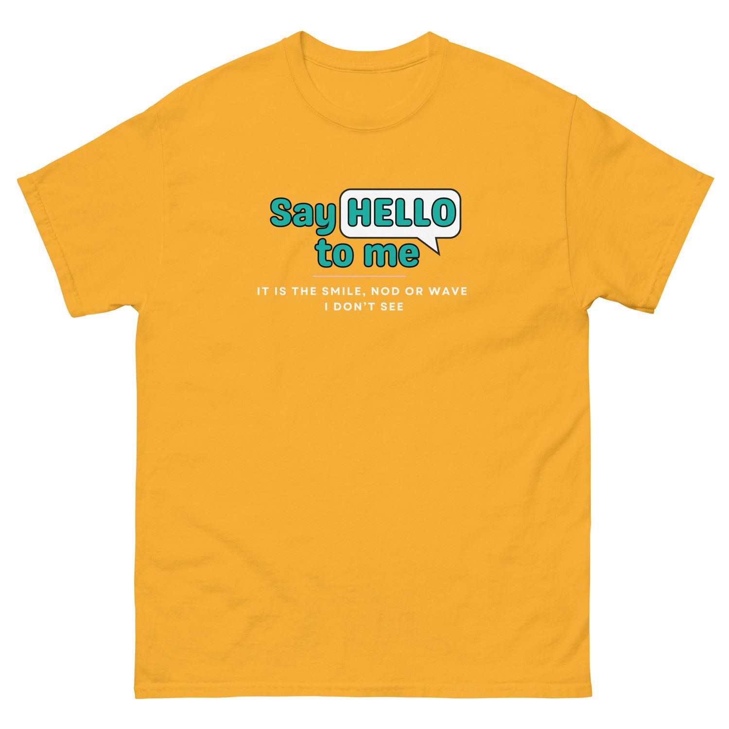 “Say HELLO” Disability Awareness Black Tee – Unisex “Say HELLO” Disability Awareness Black Tee – Unisex