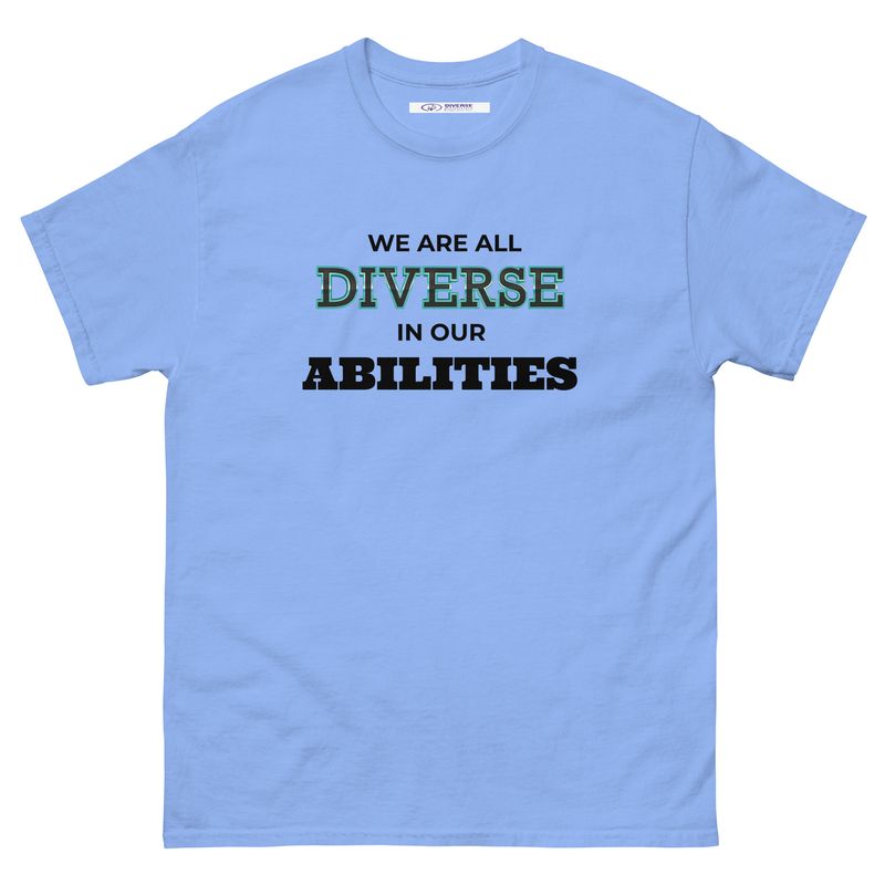 We Are All Diverse in Our Abilities White Tee – Bold Typography Design (Unisex S–5XL) We Are All Diverse in Our Abilities White Tee – Bold Typography Design (Unisex S–5XL)