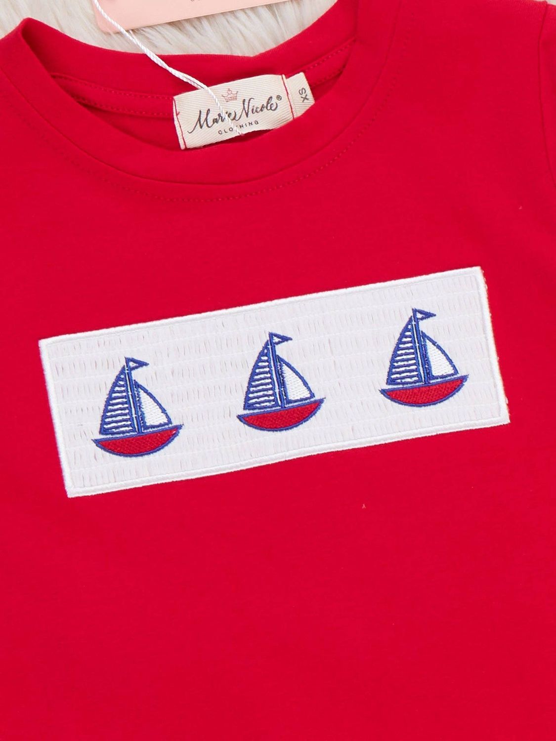 Sailboat Gingham Smocked Outfit