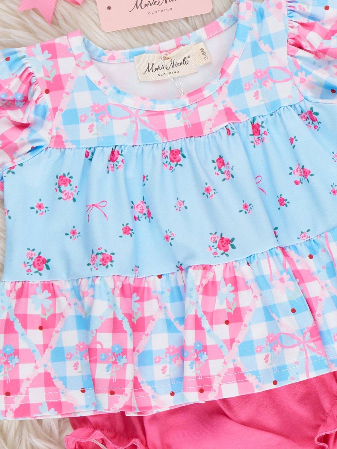Angel Bloom Floral Plaid Bloomers Outfit