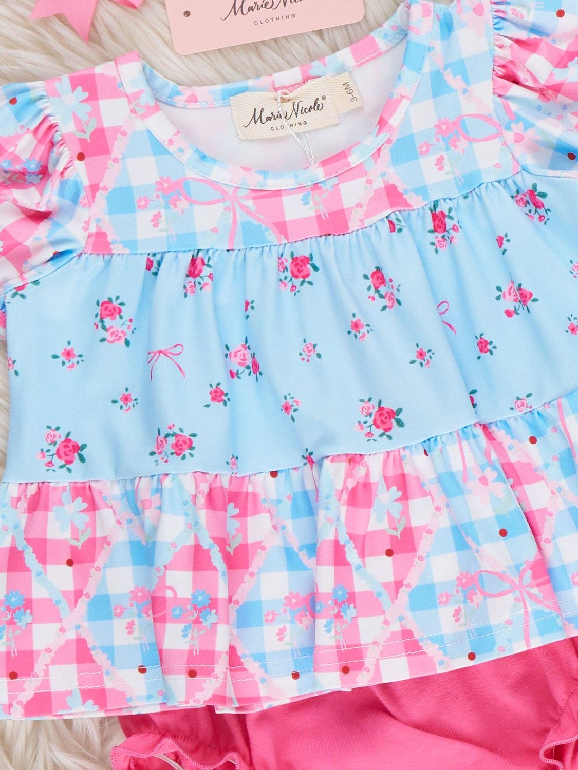 Angel Bloom Floral Plaid Bloomers Outfit