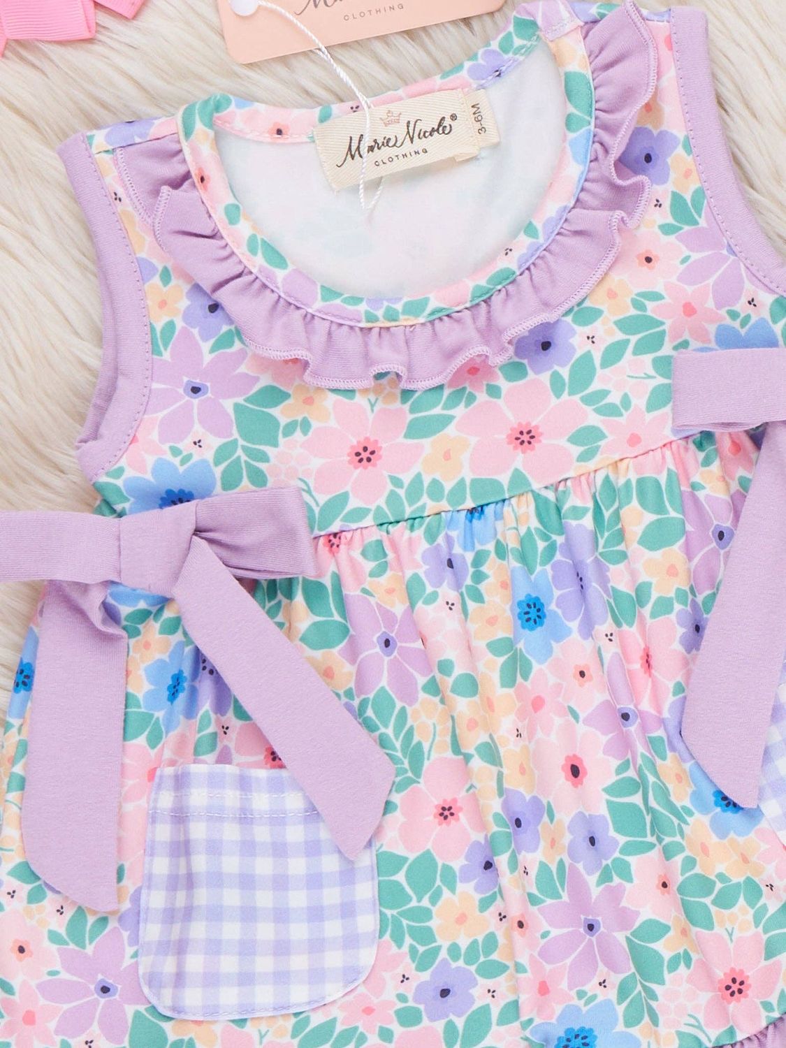 Blooming Breeze Ruffle Bow Bubble Romper