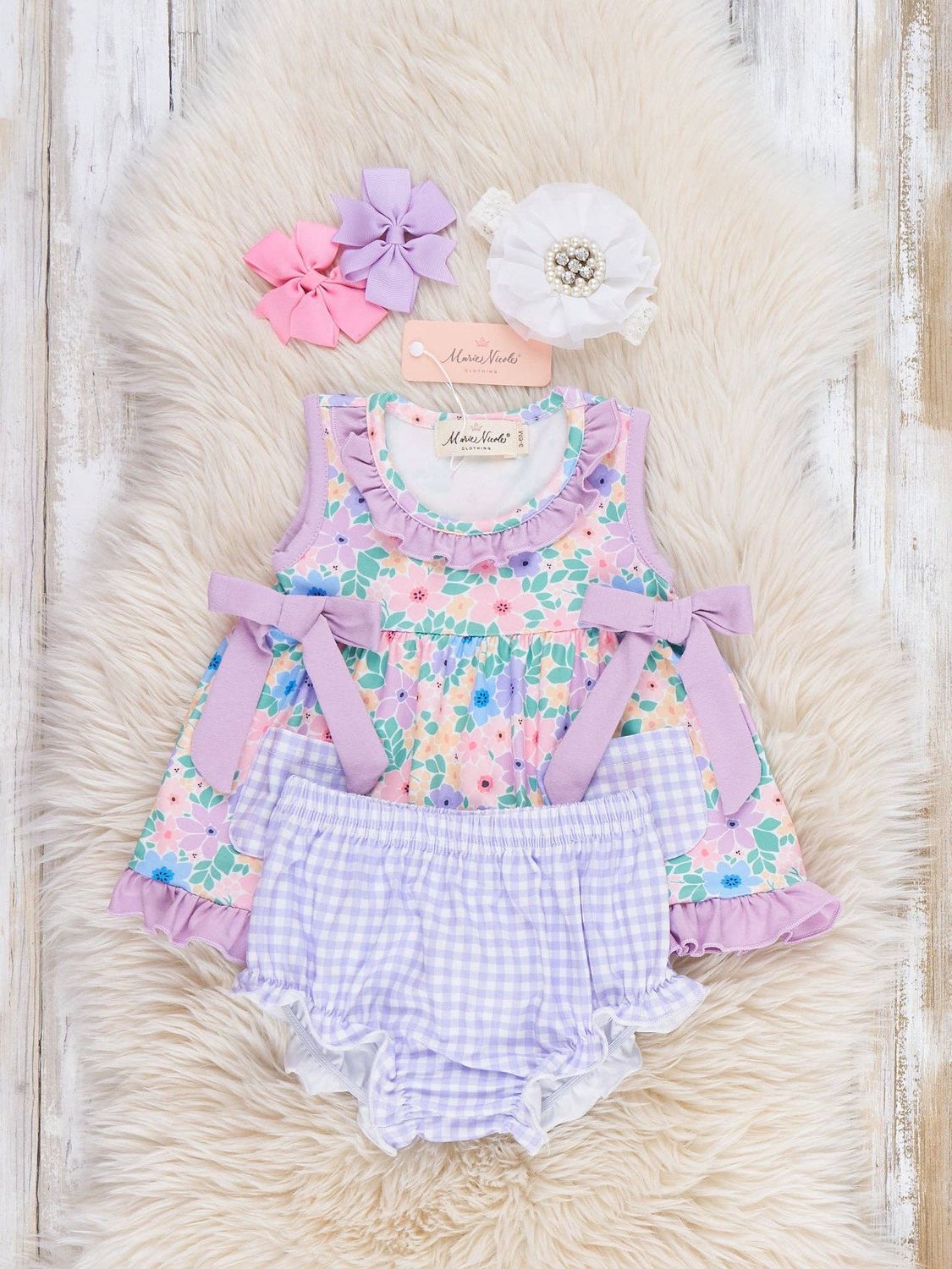 Blooming Breeze Ruffle Bow Bubble Romper