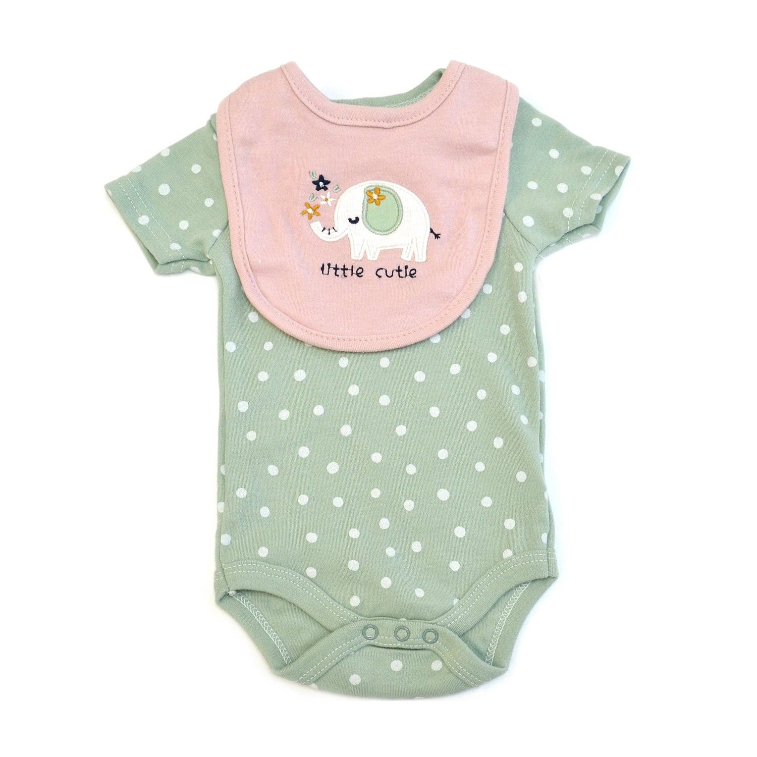 Baby Views 3pcs Elephant Bodysuit Pants &amp; Bib Set