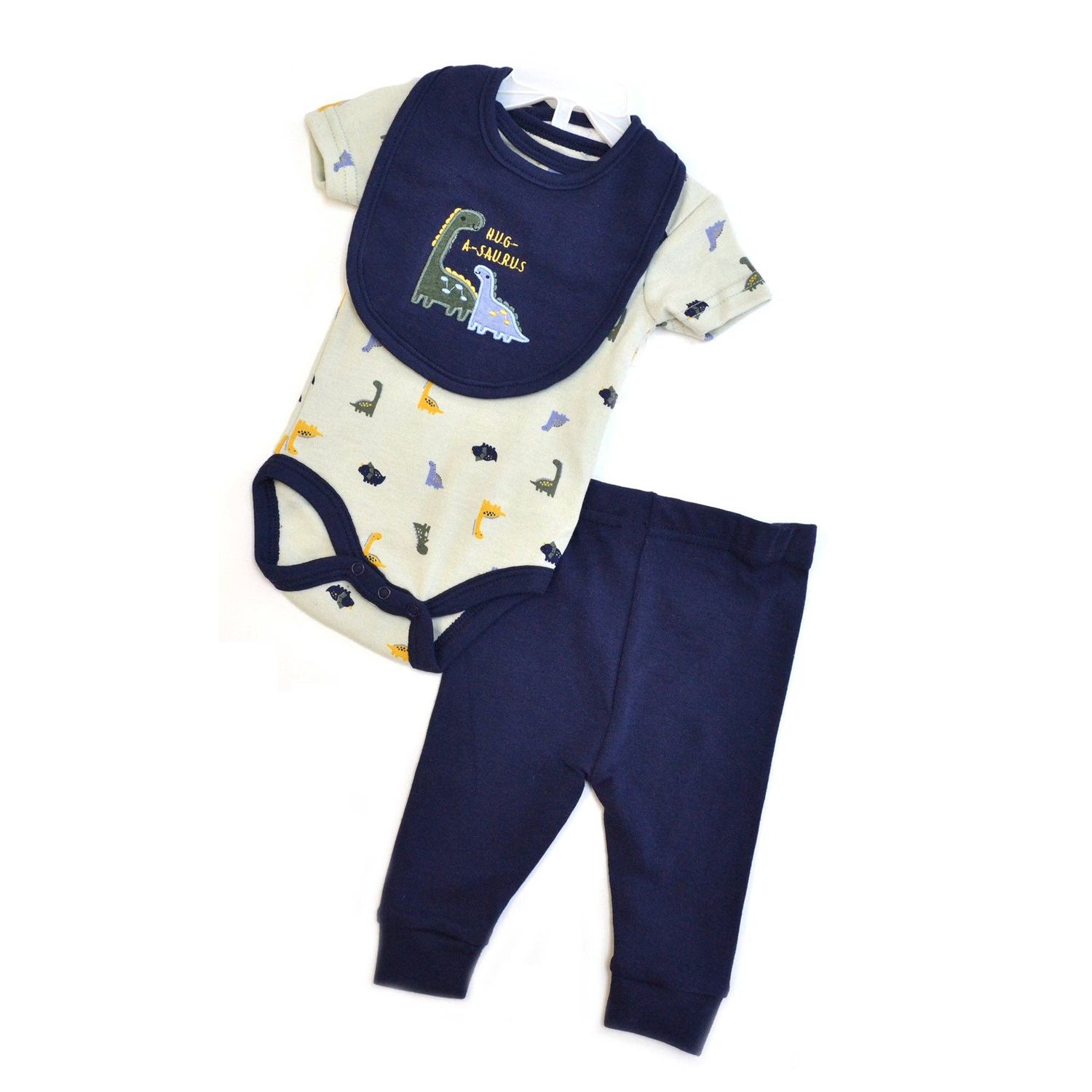 Baby Views 3pcs Dinosaur Bodysuit Pants &amp; Bib Set