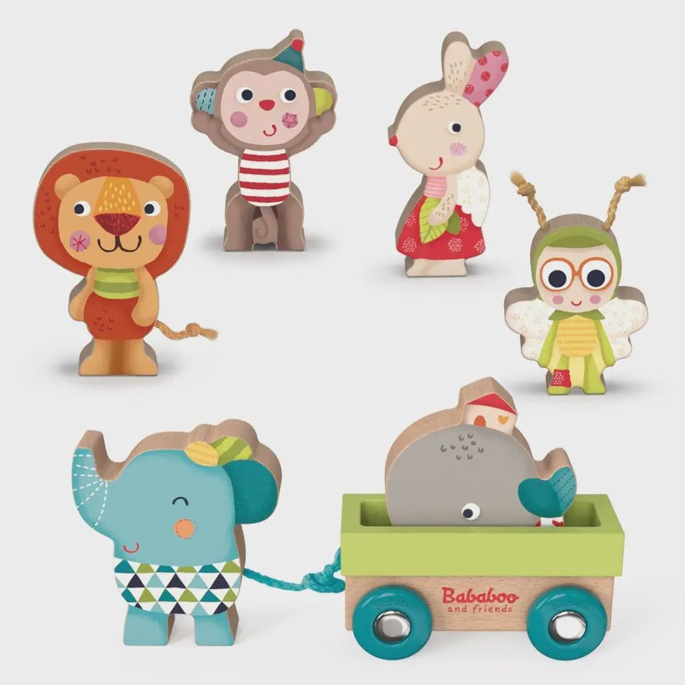 Bababoo and friends Wooden Play Figures [18+ Months]